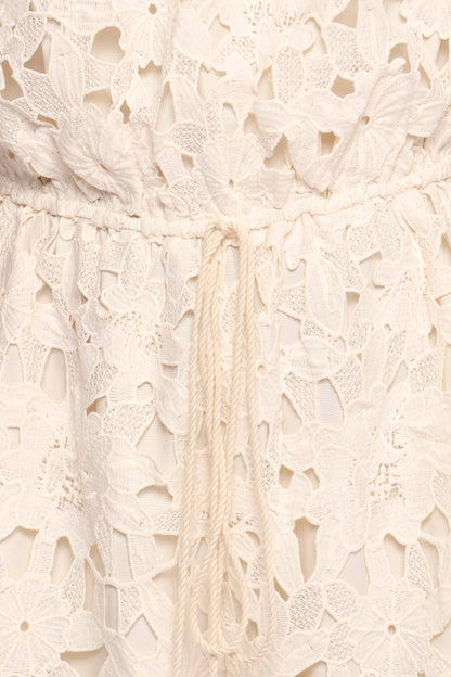 Athina Lace Romper - White
