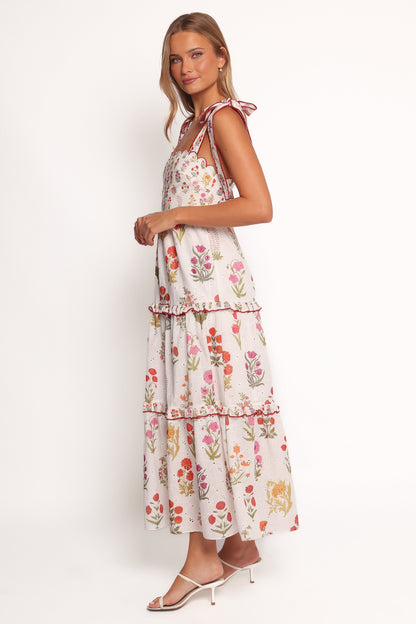 Aurelia Maxi Dress - White Floral