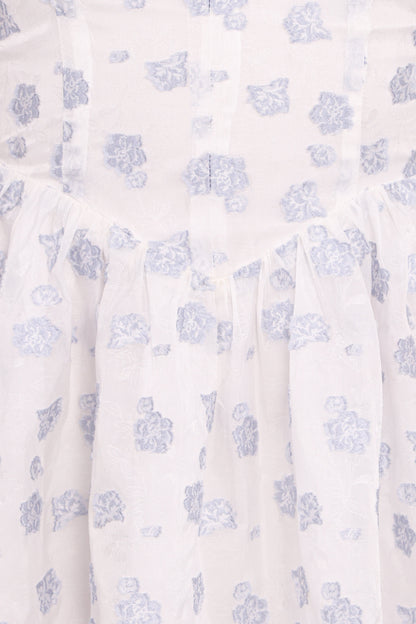 Arianne Mini Dress - White/Blue Floral