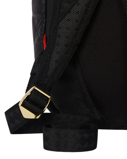 NOIR QUILT GOLD CHAIN SHARK BACKPACK (DLXV)