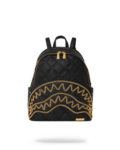 NOIR QUILT GOLD CHAIN SHARK SAVAGE BACKPACK