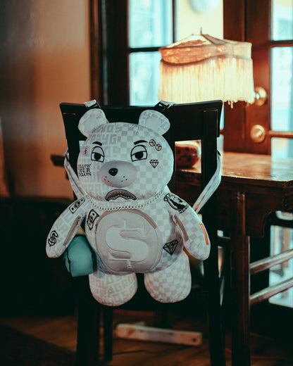SPLIT THE CHECK (PEARL) MONEYBEAR TEDDYBEAR BACKPACK