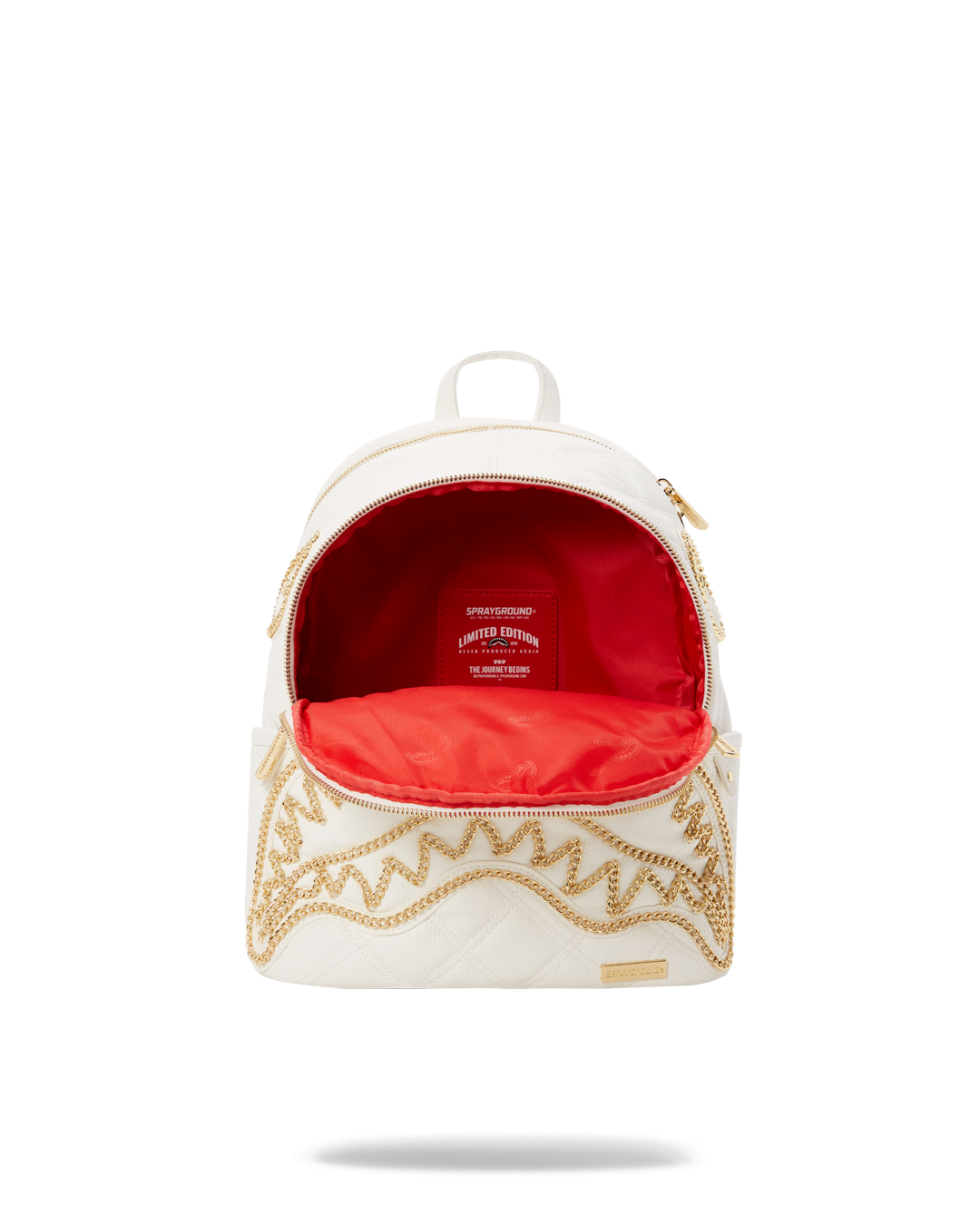 RIVIERA LE BLANC GOLD CHAIN SHARK SAVAGE BACKPACK