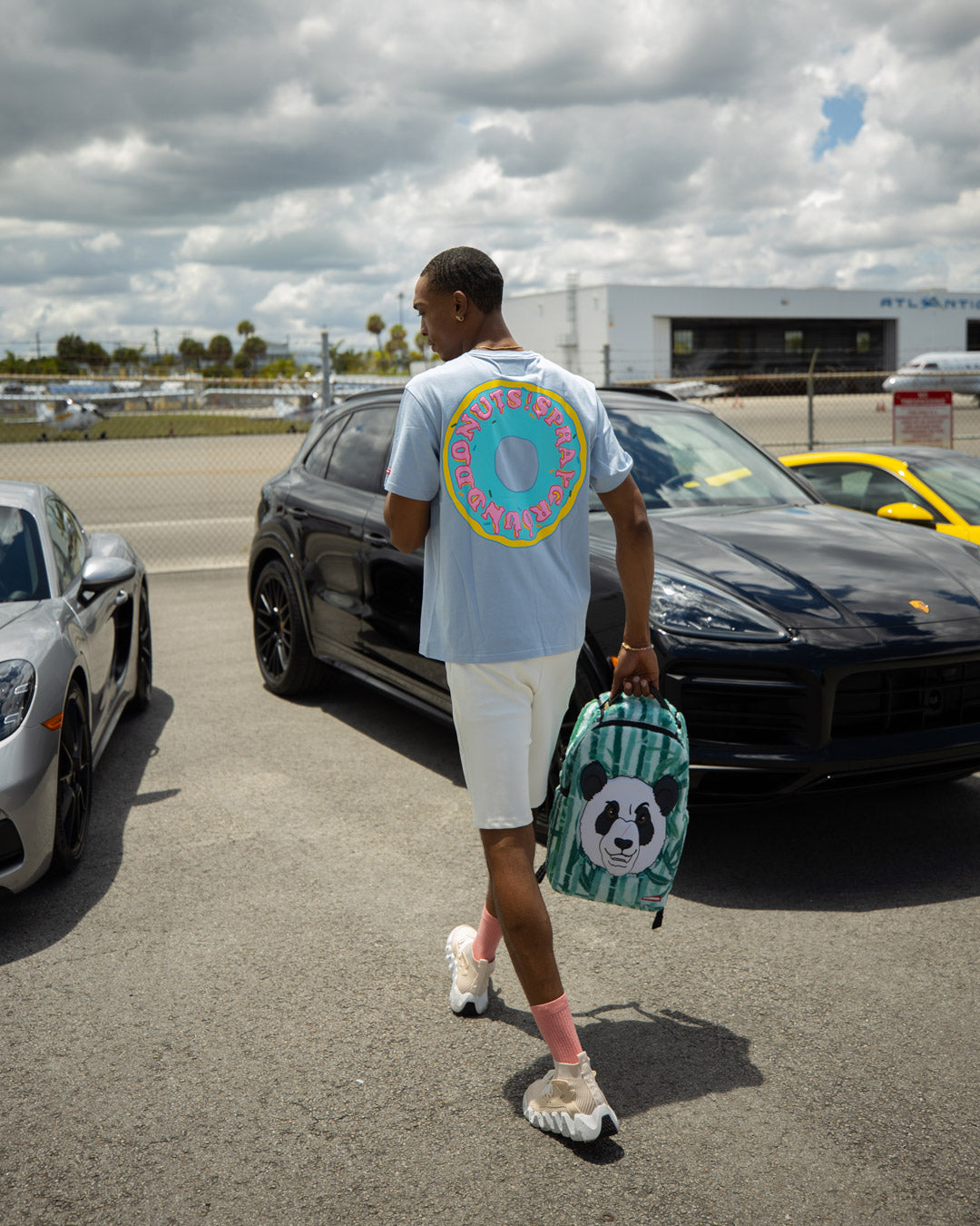 PANDA COZY VELOUR FUR BACKPACK