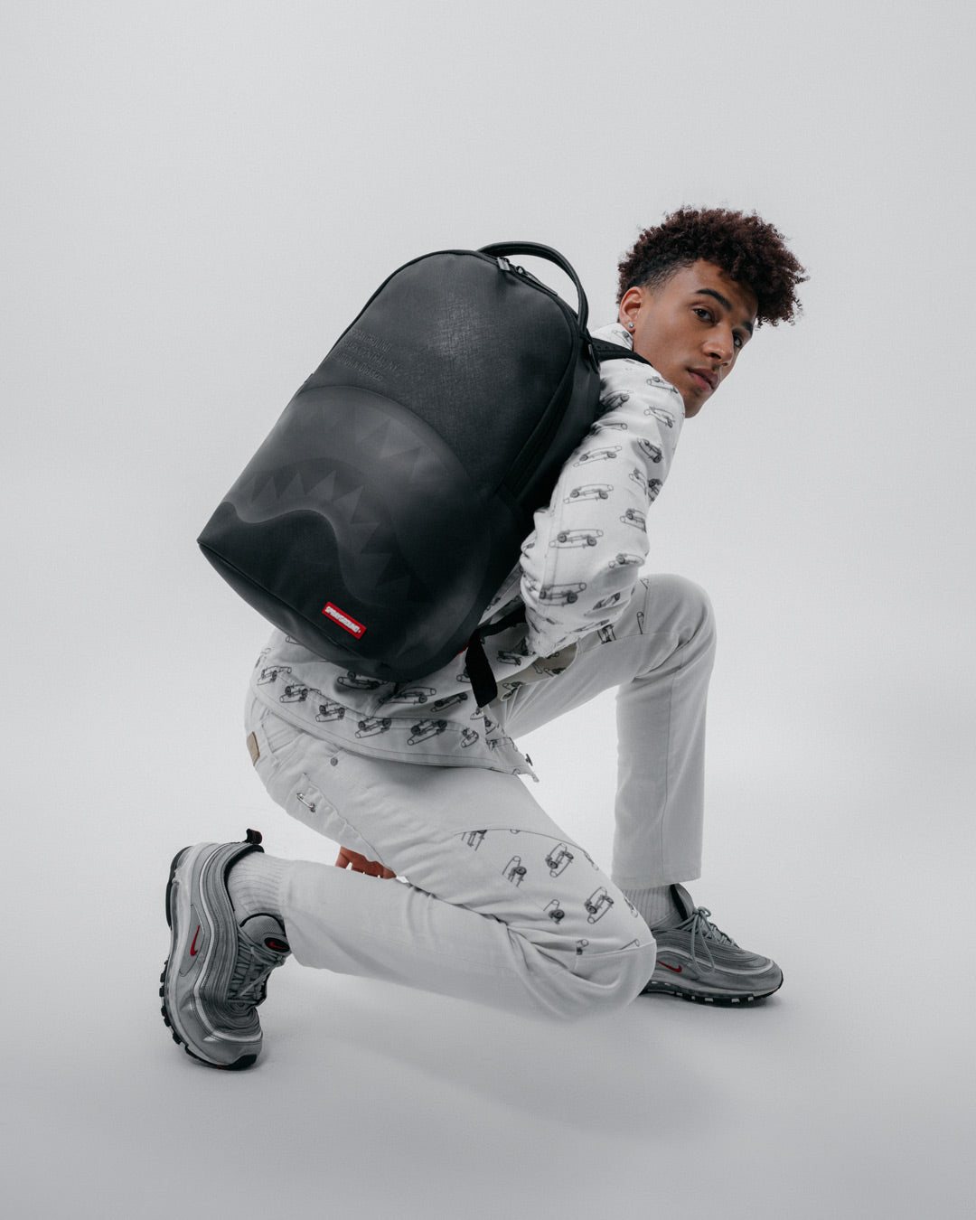 SHARK CENTRAL (BLK ON BLK) BACKPACK (DLXV)