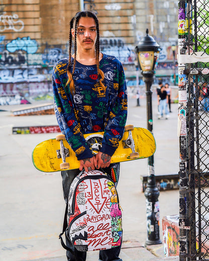 TRI-SPLIT GRAFFITI BACKPACK (DLXV)