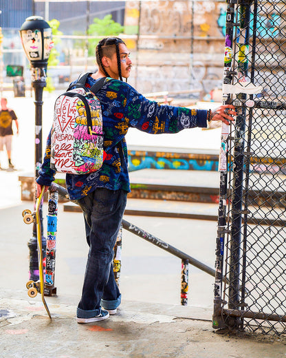 TRI-SPLIT GRAFFITI BACKPACK (DLXV)