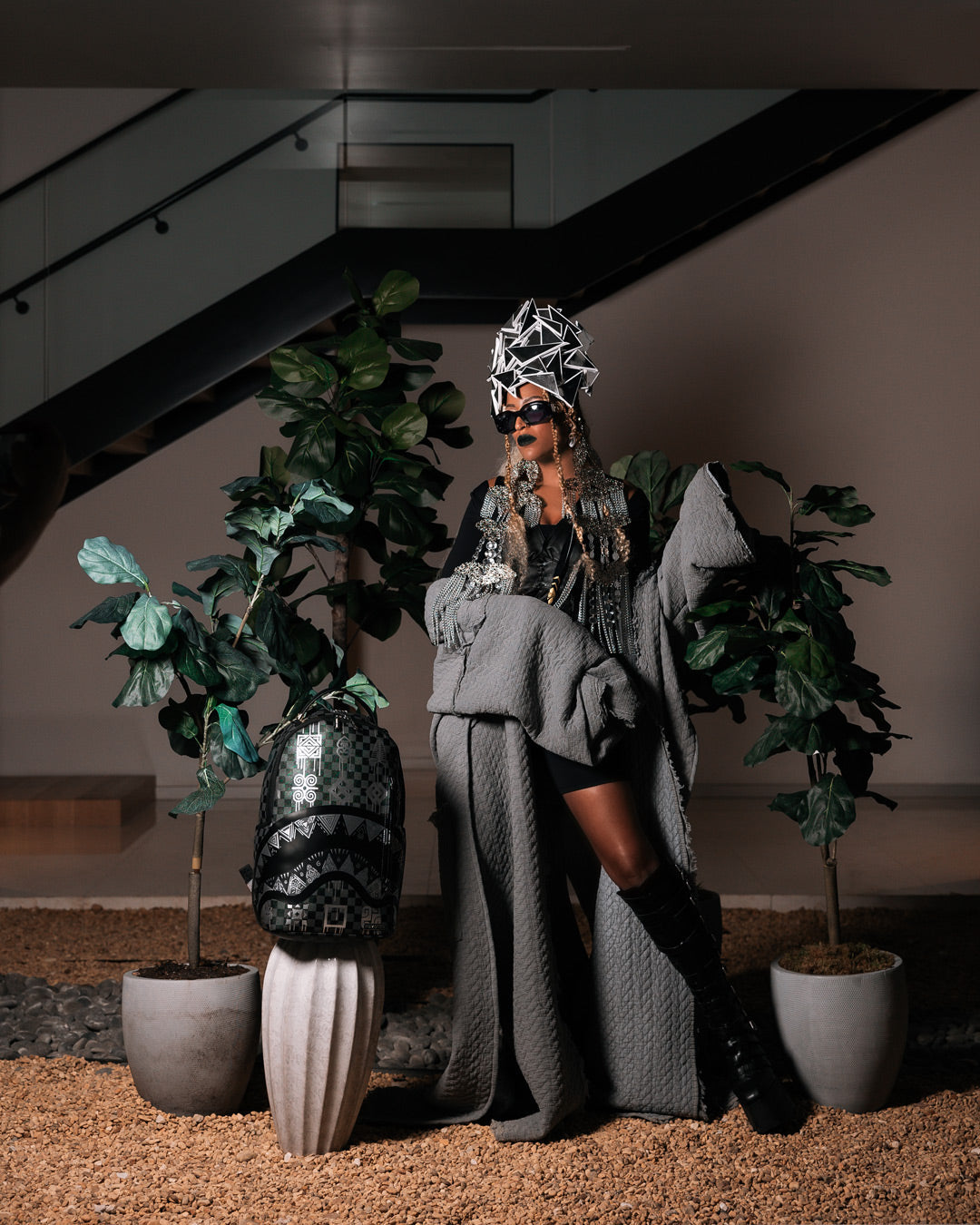 AFRICAN INTELLIGENCE 9 POWER GLYPHICS BACKPACK - SANDFLOWER COLLAB