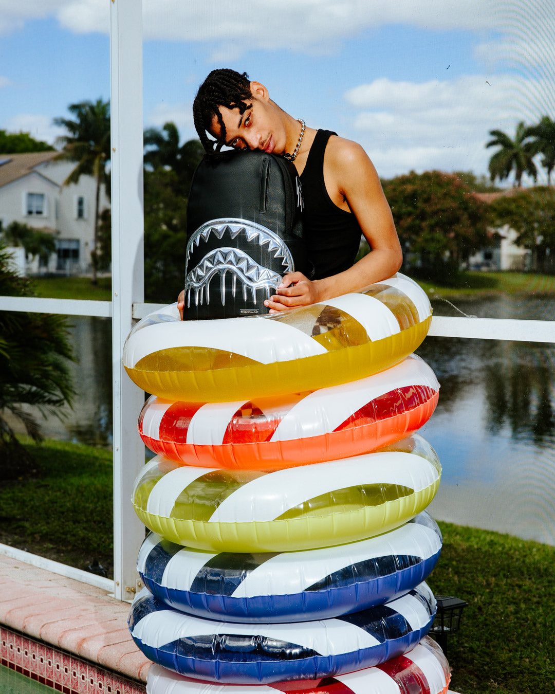 METALLIC TO THE TOUCH EXTRA DRIP BACKPACK