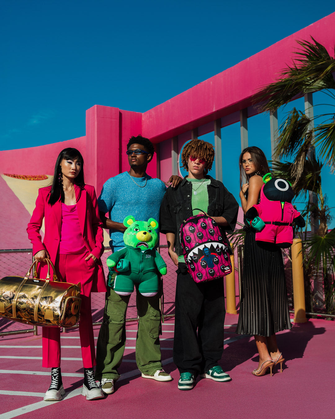 SQUID GAME COLLAB FRONT MAN & PINK GUARD SHARKS BACKPACK