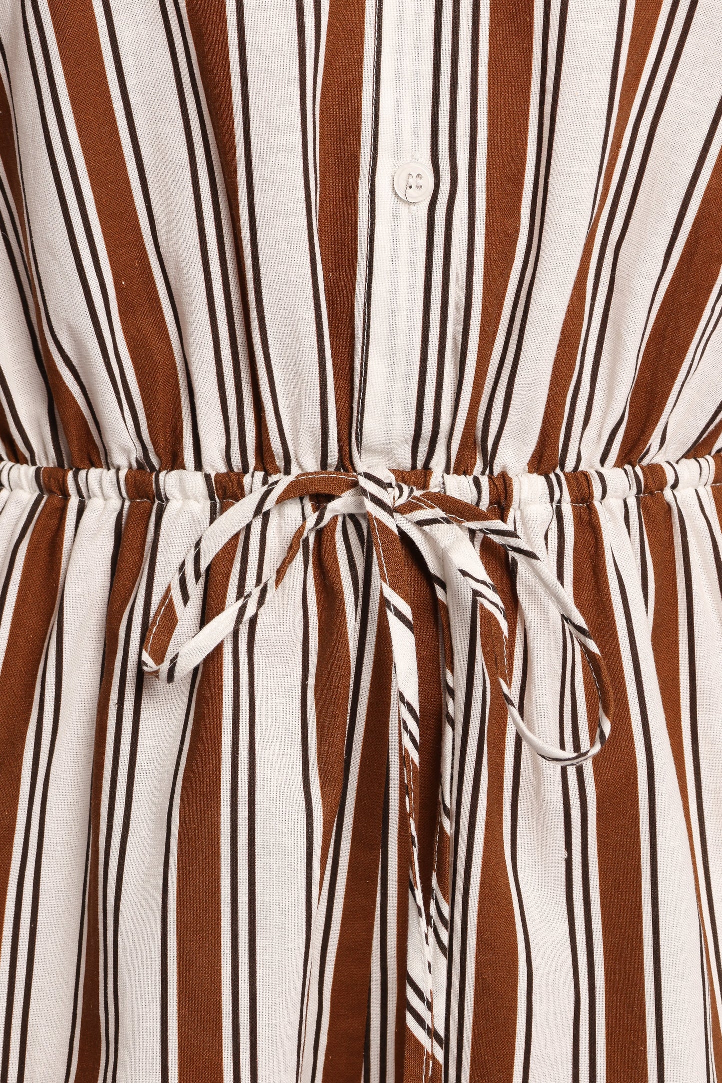 Beau Long Sleeve Playsuit - Chocolate Stripe