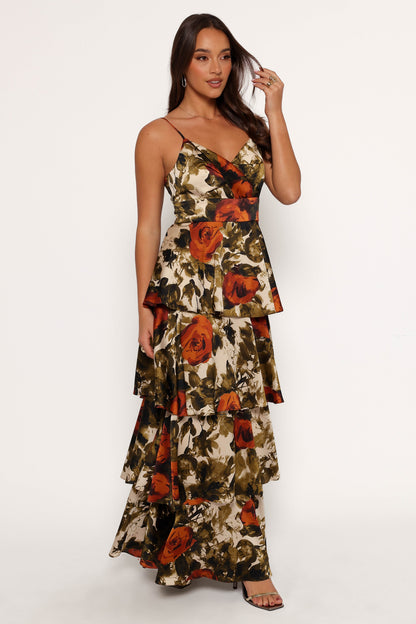 Benny Maxi Dress - Rust/Olive