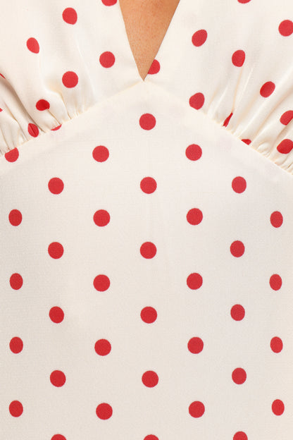 Bette Midi Dress - Red Polka Dot
