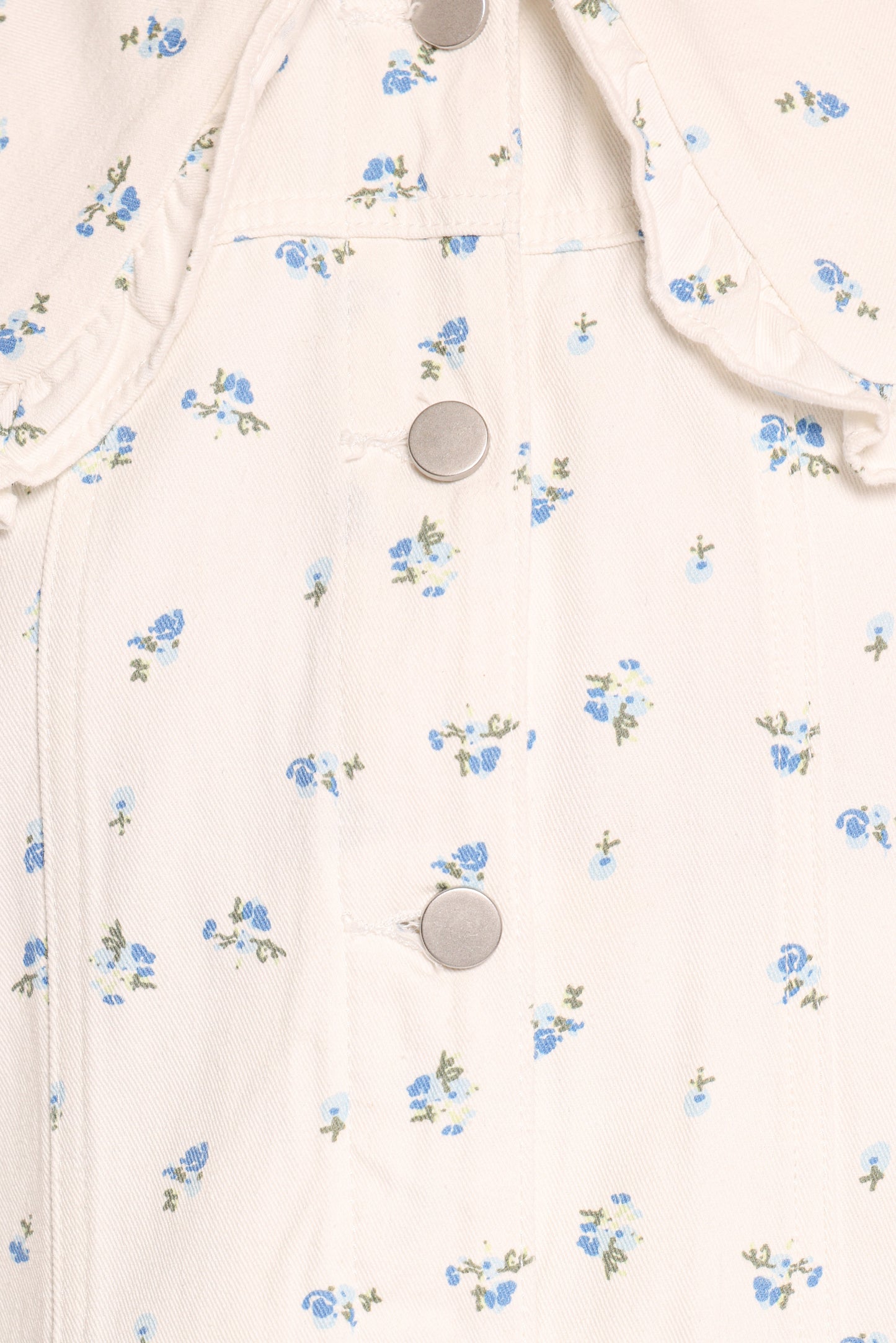 Blue Flower Denim Jacket - Off White