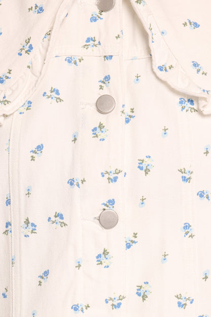 Blue Flower Denim Jacket - Off White