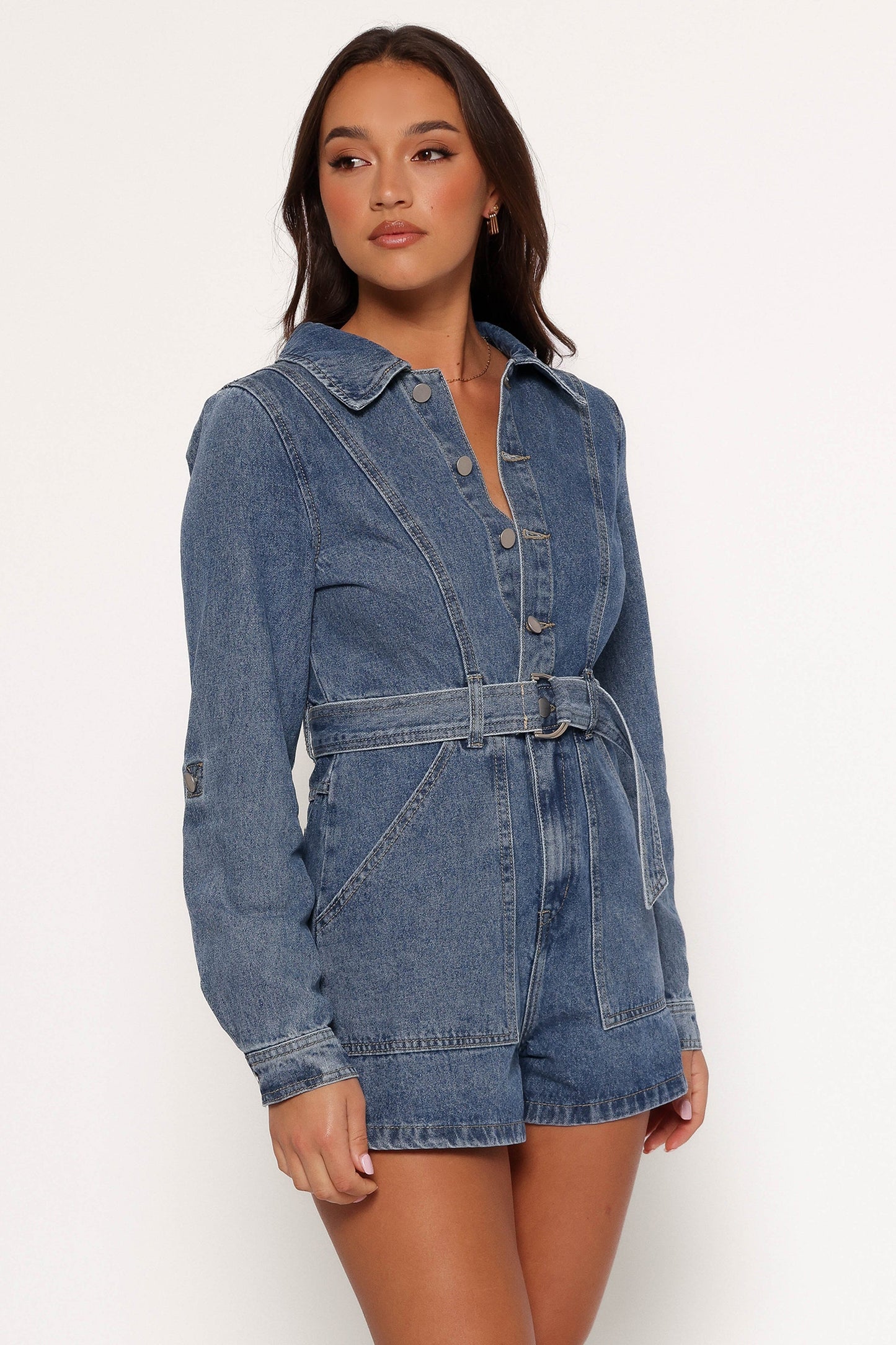 Brady Denim Romper - Blue