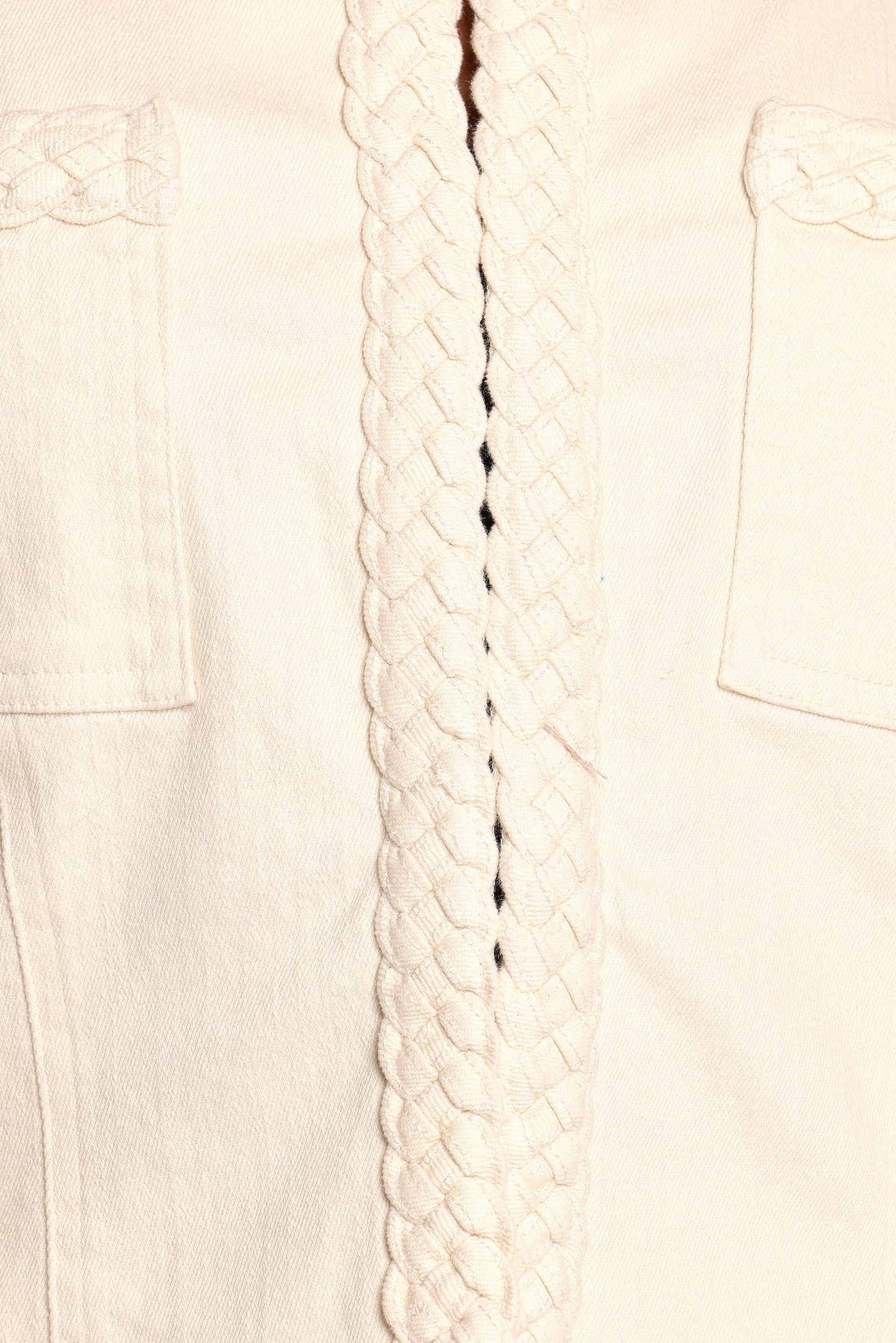 Braided Trim Crop Jacket - Ecru