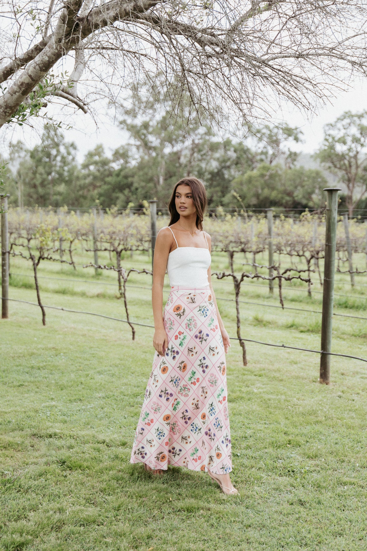 Brinley Maxi Skirt - Flora Tile