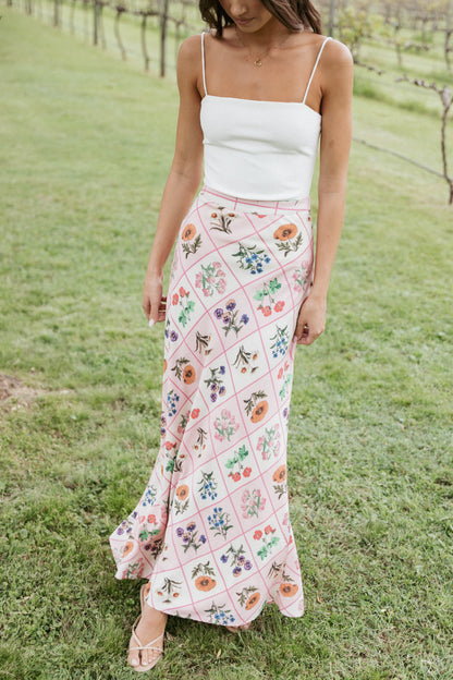 Brinley Maxi Skirt - Flora Tile