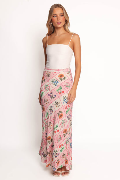 Brinley Maxi Skirt - Flora Tile
