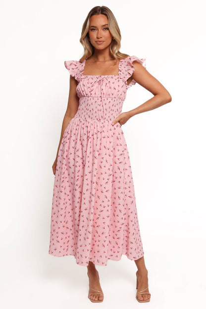 Bronte Midi Dress - Pink Floral