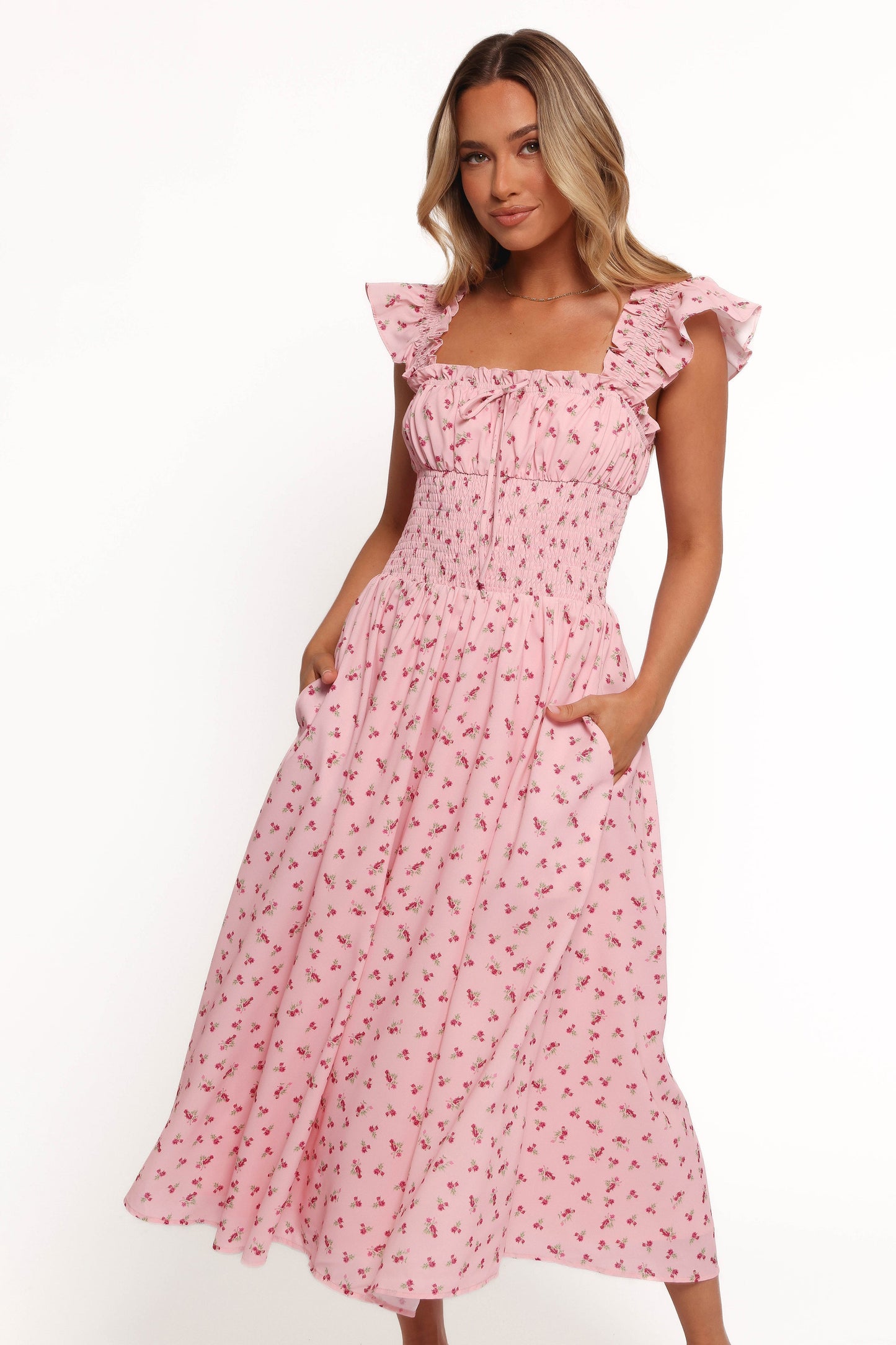 Bronte Midi Dress - Pink Floral