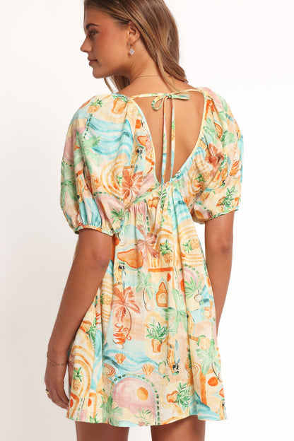 Cadhla Mini Dress - Golden Palm
