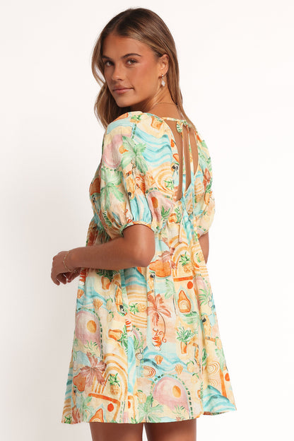 Cadhla Mini Dress - Golden Palm