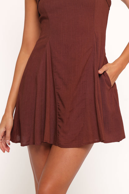 Caitlin Mini Dress - Cognac