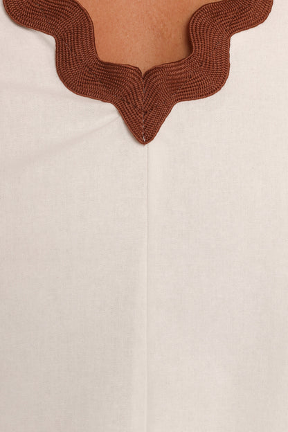 Calliope Mini Dress - White Tan