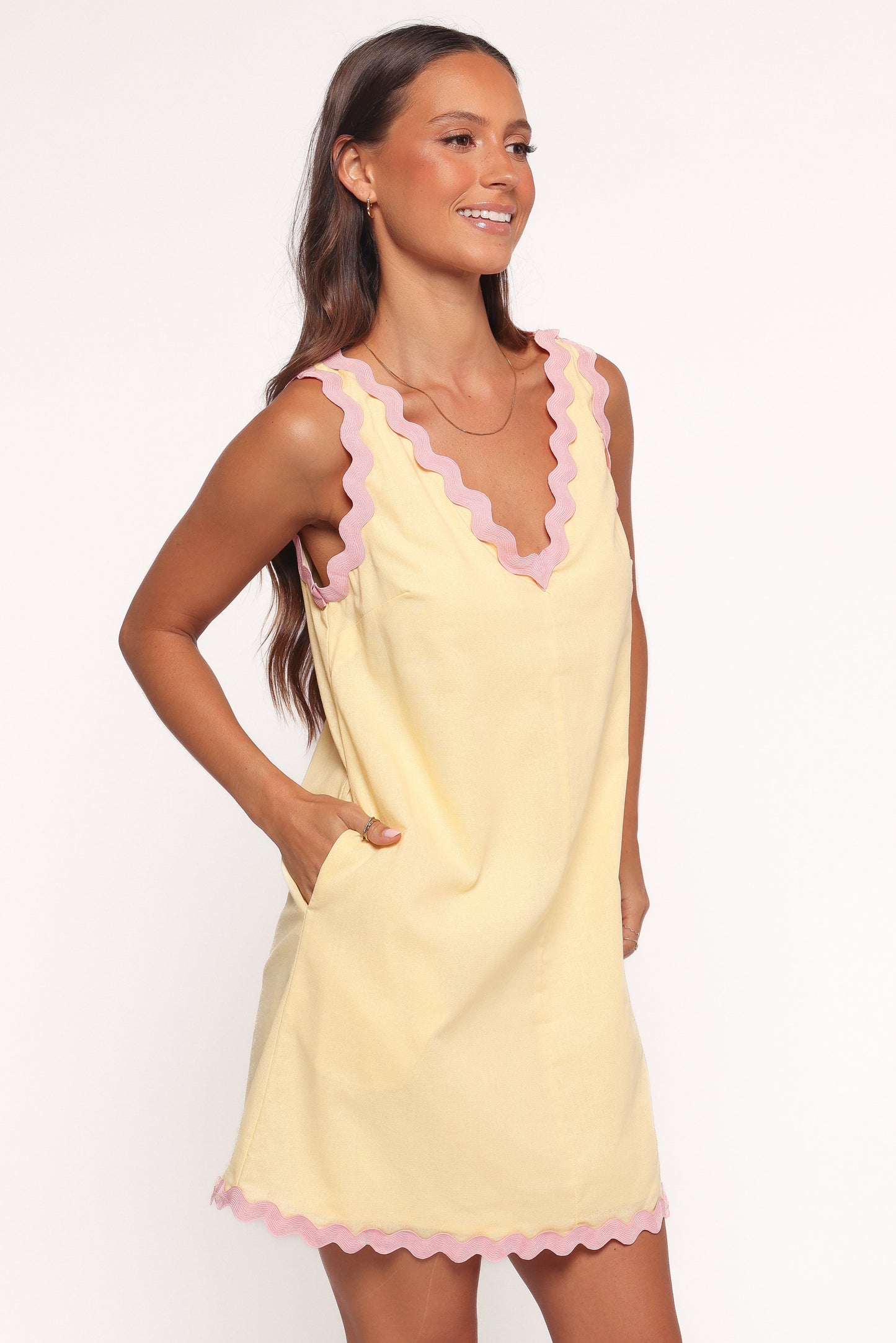 Calliope Mini Dress - Yellow Pink