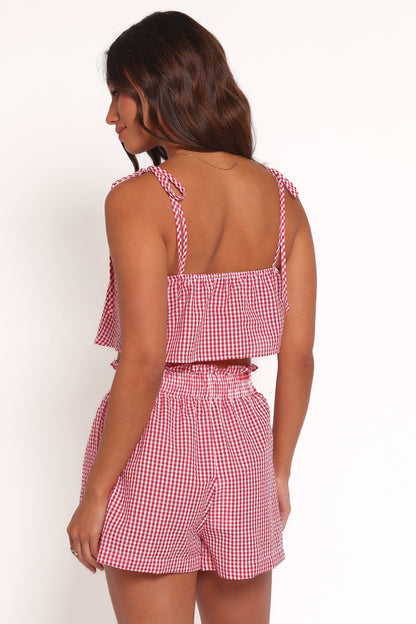Callum Short Set - Red Gingham