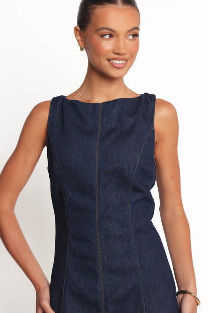 Calyx Mini Dress - Dark Denim