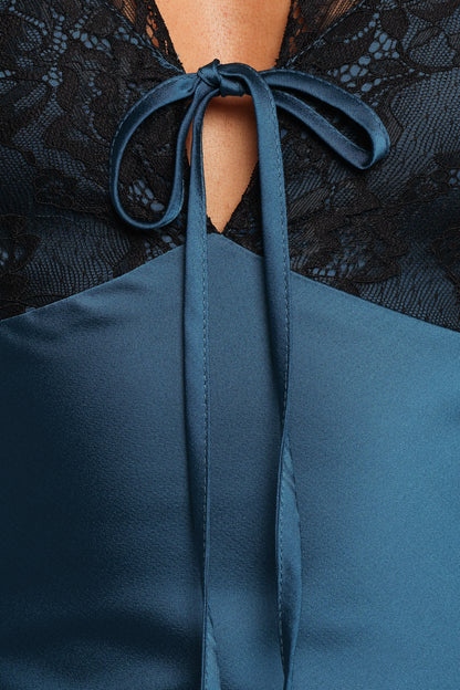 Cammy Maxi Slip Dress - Blue/Black