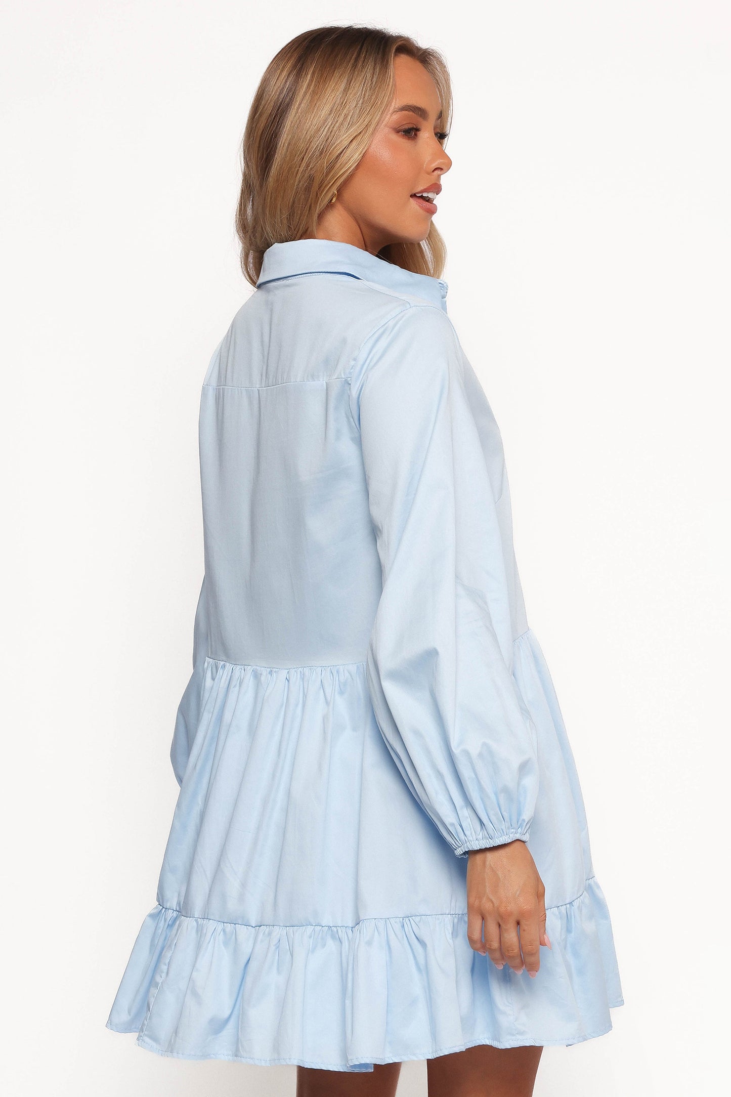 Carlotta Long Sleeve Mini Dress - Blue