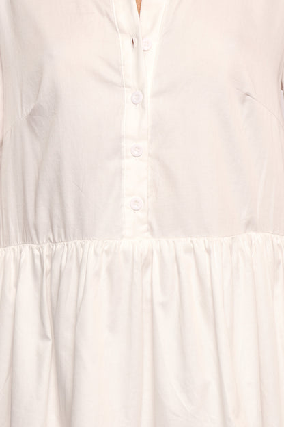 Carlotta Long Sleeve Mini Dress - White