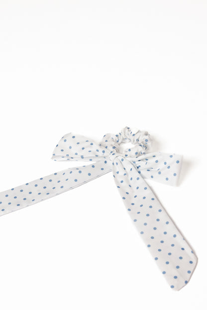 Cass Bow Scrunchie - White