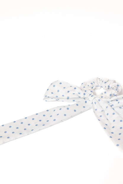 Cass Bow Scrunchie - White