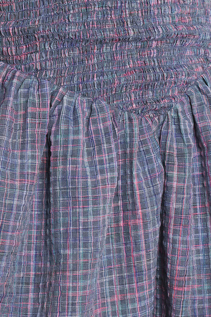 Celine Mini Dress - Navy Plaid