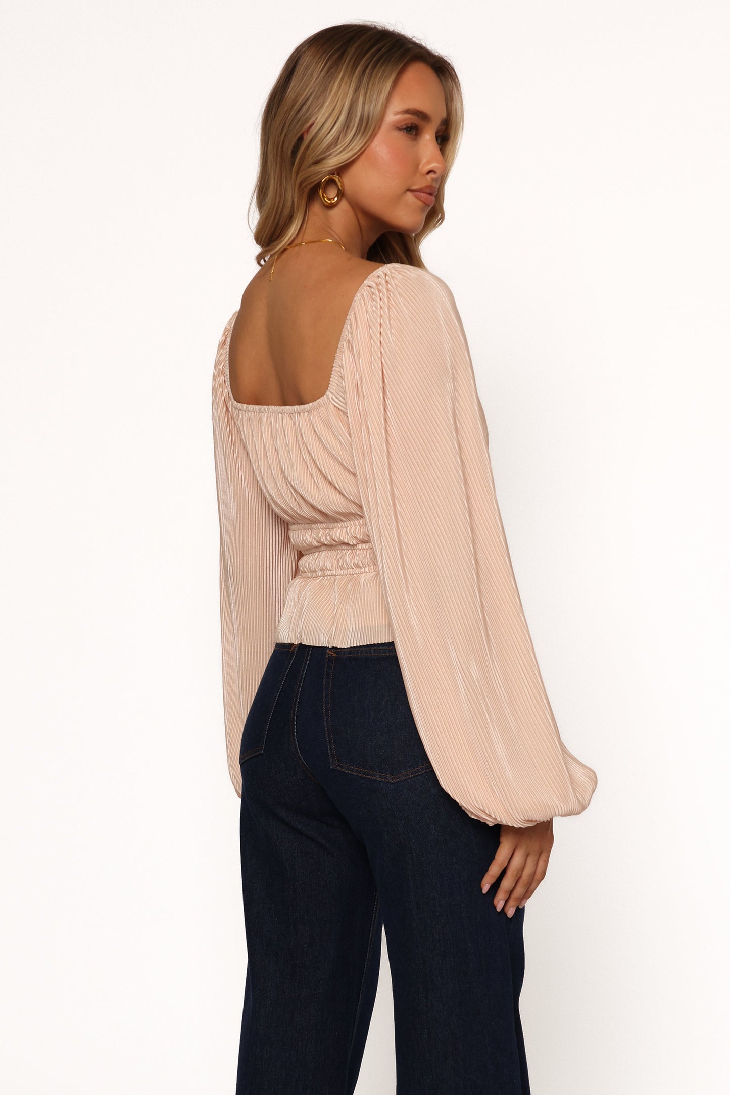 Ceppia Plisse Top - Light Peach