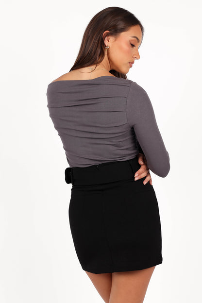 Cer Knit Top - Charcoal