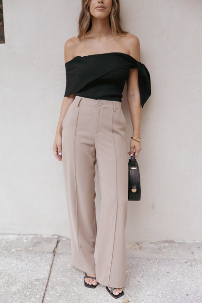 Charama Off Shoulder Knit Top - Black