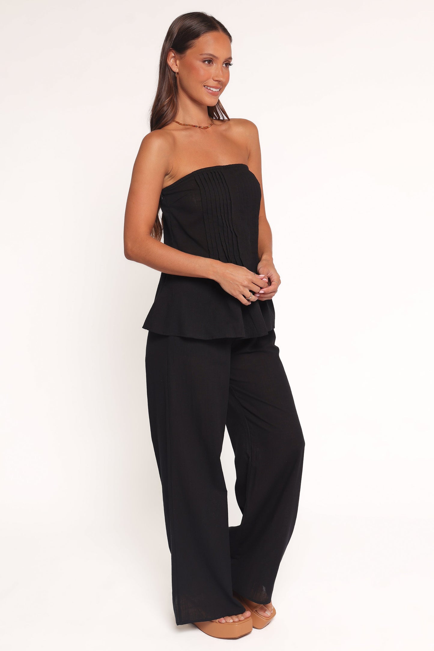 Charlie Strapless Pant Set - Black