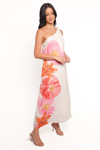 Charlize Maxi Dress - White Pink