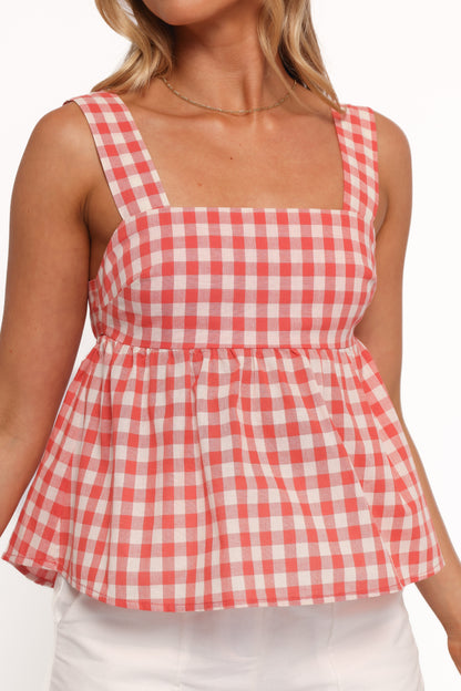 Chatham Top - Red Gingham