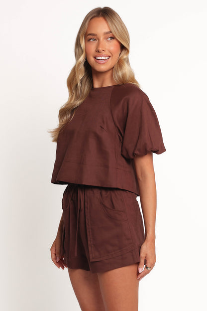 Chelsey Linen Set - Chocolate Brown