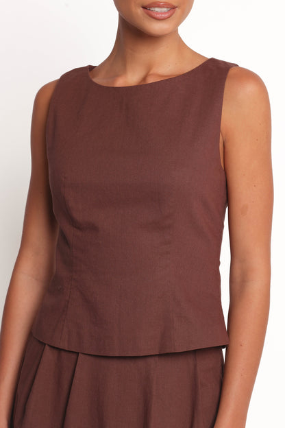 Chiaro Shell Top - Brown