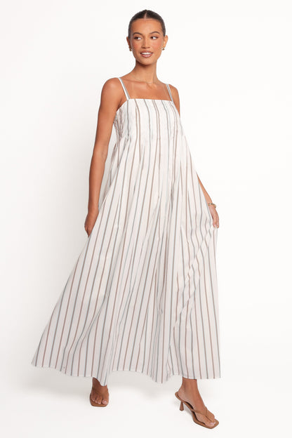 Corfu Midi Dress - Blue Stripe