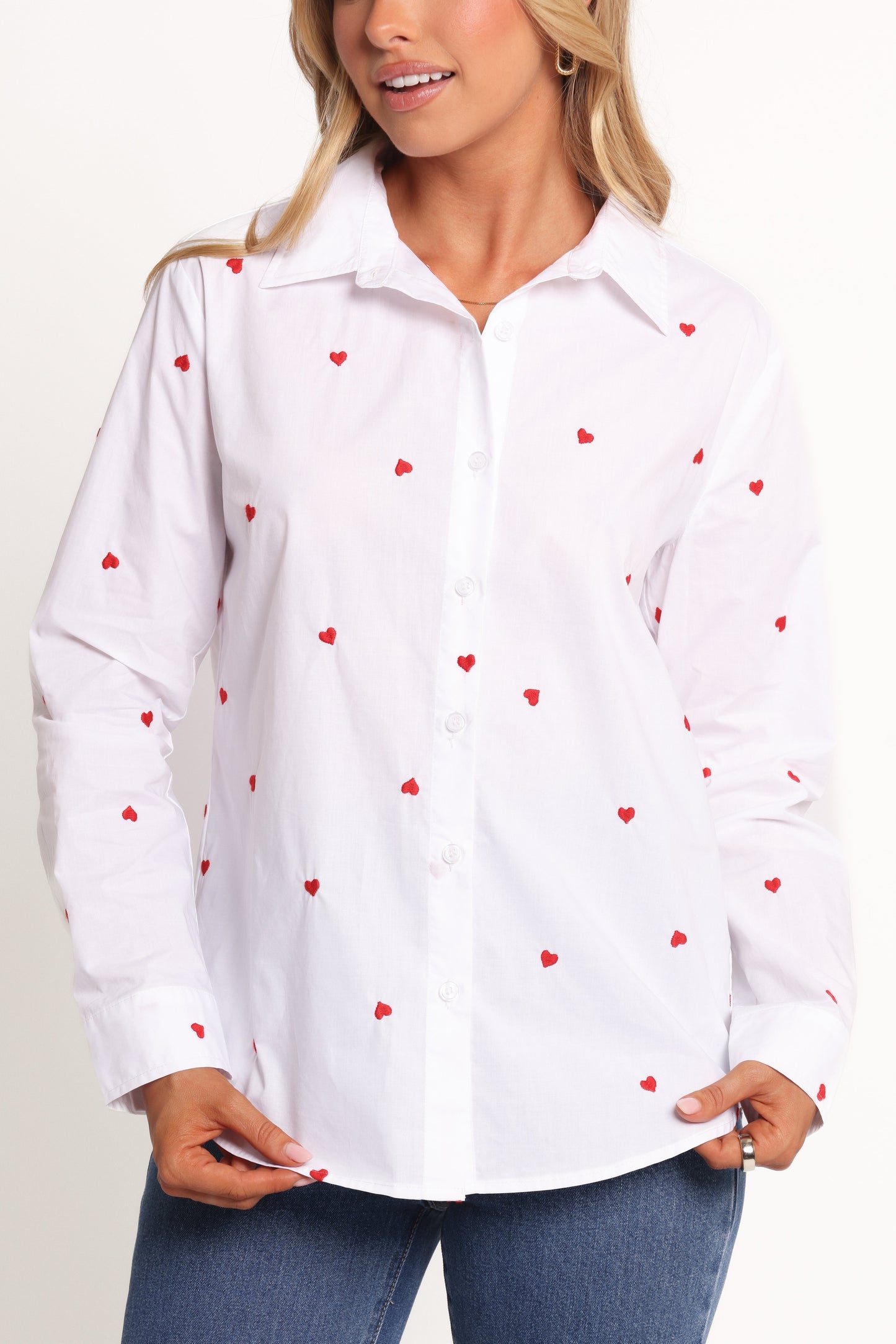 Cyra Heart Top - White Red