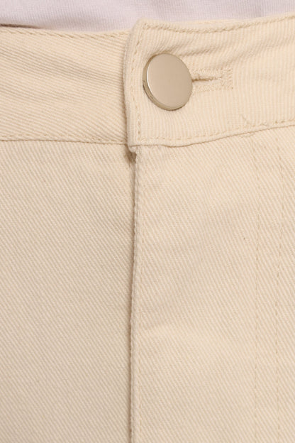 Kellen Corduroy Midi Skirt - Cream